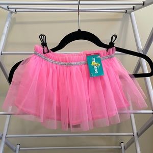 NWT 18m Neon pink and silver tutu skirt with built in bloomer